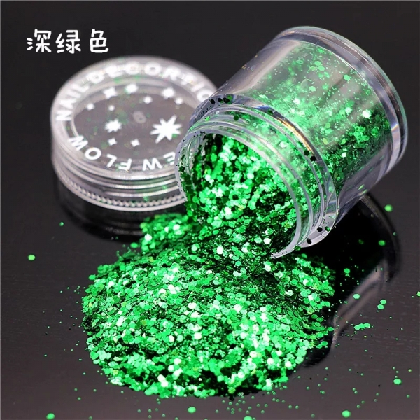Pet green glitter powder